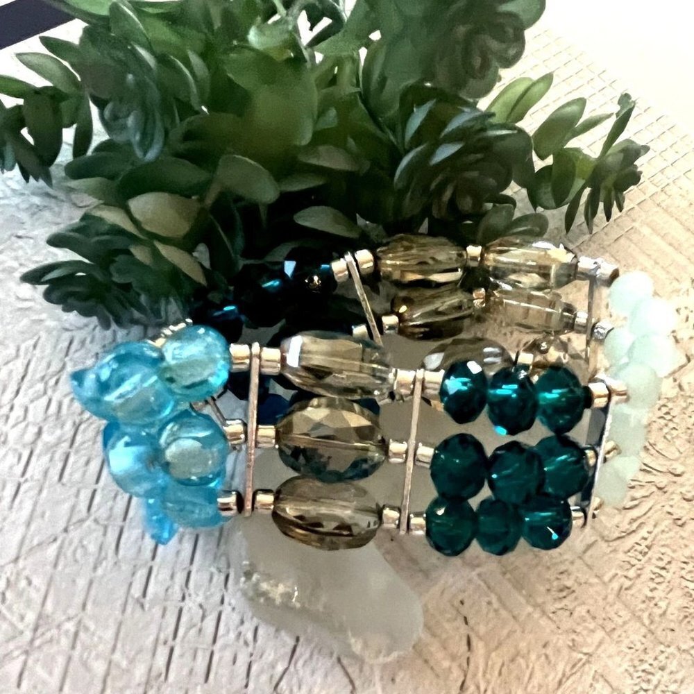 Borealis Multi Strand Stretch Bracelet Costume Jewelry